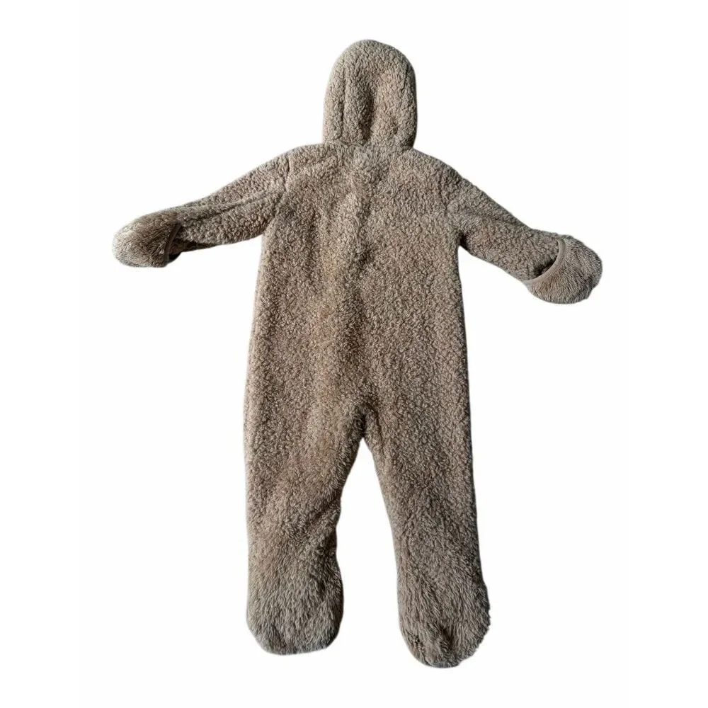 Quince Baby Bear Bunting Recycled Sherpa‎ Fleece Tan 12 18 months